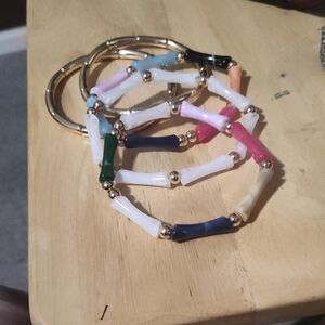 Colorful Beaded Bracelet Set Elastic